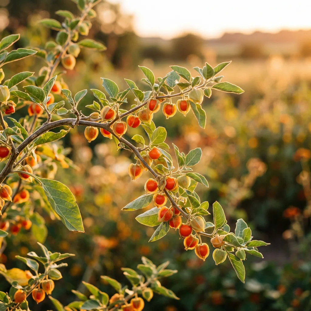 Ashwagandha plant with berries